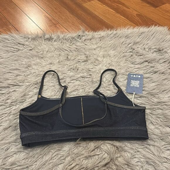 NWT aerie scoop denim colored swimsuit top size medium - Picture 5 of 5